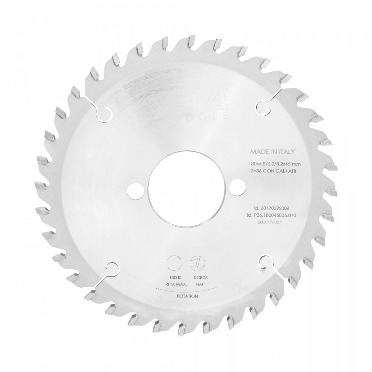 Пила дисковая ITA 180х4,8-6,0x45 Z=36 PH 2/10/60 подрезная P36.180045036.000