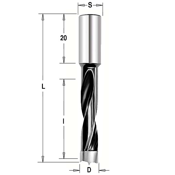 Сверло Delta-Tools присадочное глухое 8mm*10*70 mm Правое