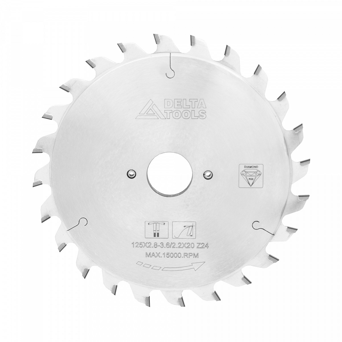 Пила подрезная DELTA TOOLS алмазная составная 125x20x2.8/3.6x12+12T